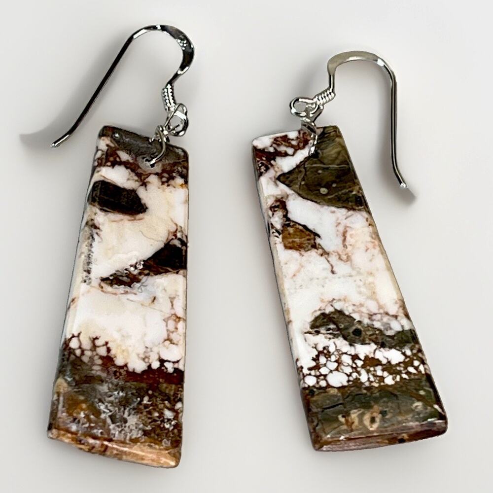 Navajo Wild Horse Turquoise and Sterling Silver Drop Dangle Earrings NEW - Picture 10 of 13